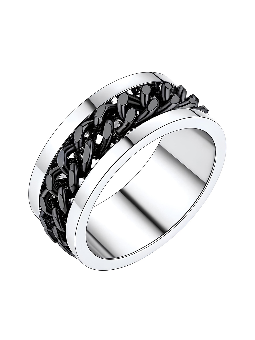 

KARISHMA KREATIONS Silver-Plated Rotating Spinner Finger Ring