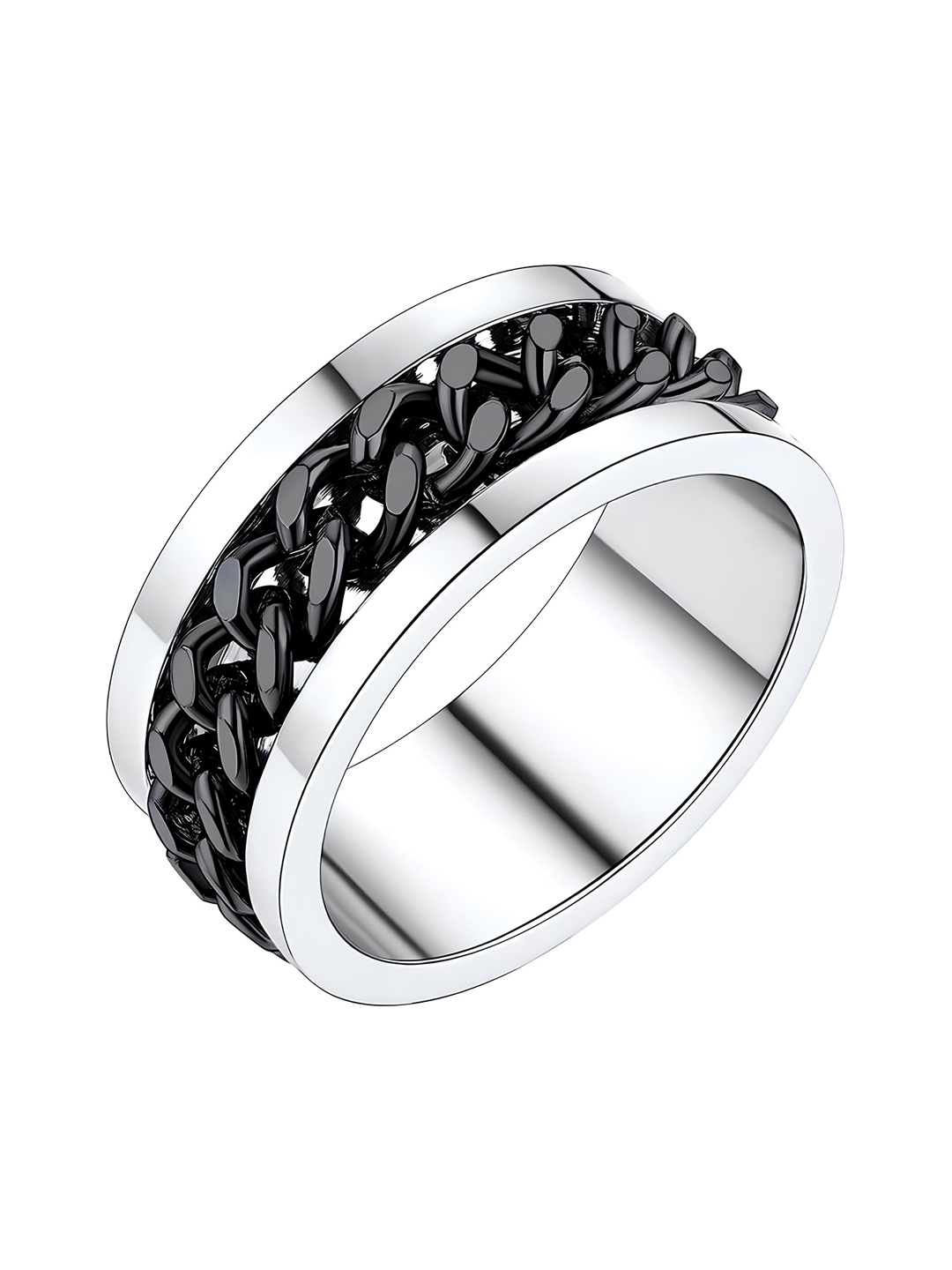 

KARISHMA KREATIONS Silver-Plated Rotating Spinner Finger Ring