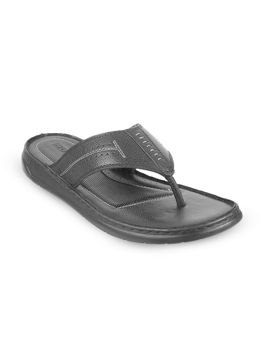 

Mochi Men Open Toe Leather Comfort Sandals, Black