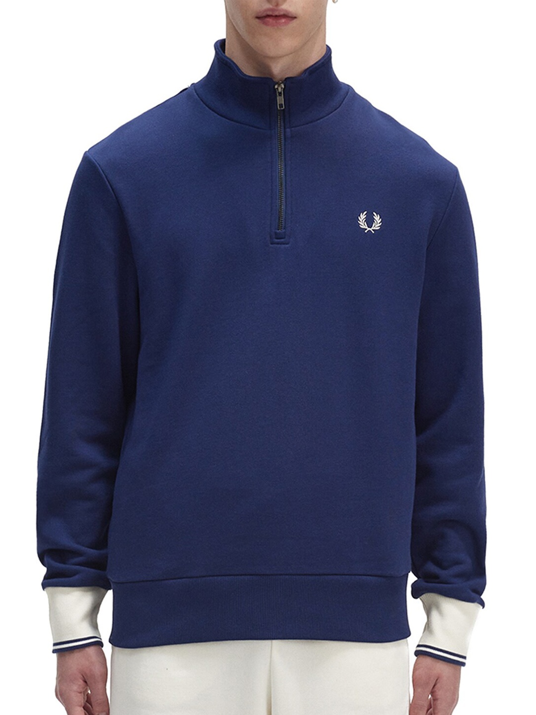

Fred Perry High Neck Long Sleeves Cotton Pullover, Navy blue