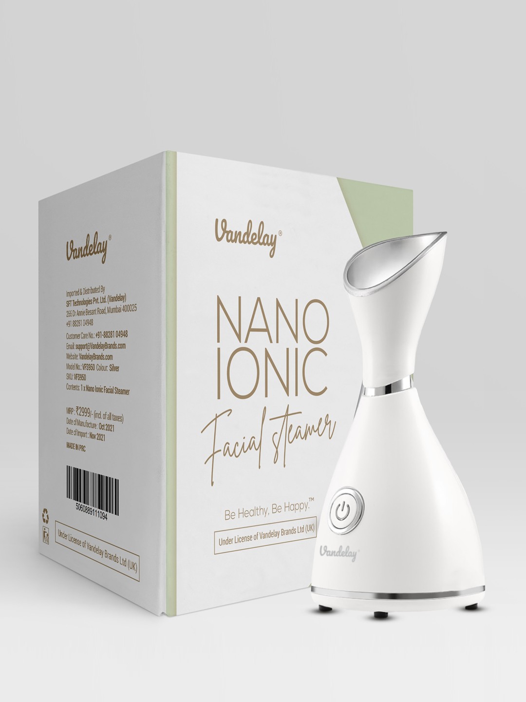 

Vandelay Facial Nano Steamer - For Cough, Cold, Beauty & Sinus, White