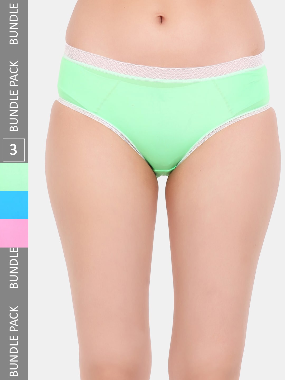 

Amour Secret Women Pack Of 3 Leak-Proof Mid-Rise Hipster Briefs, Green