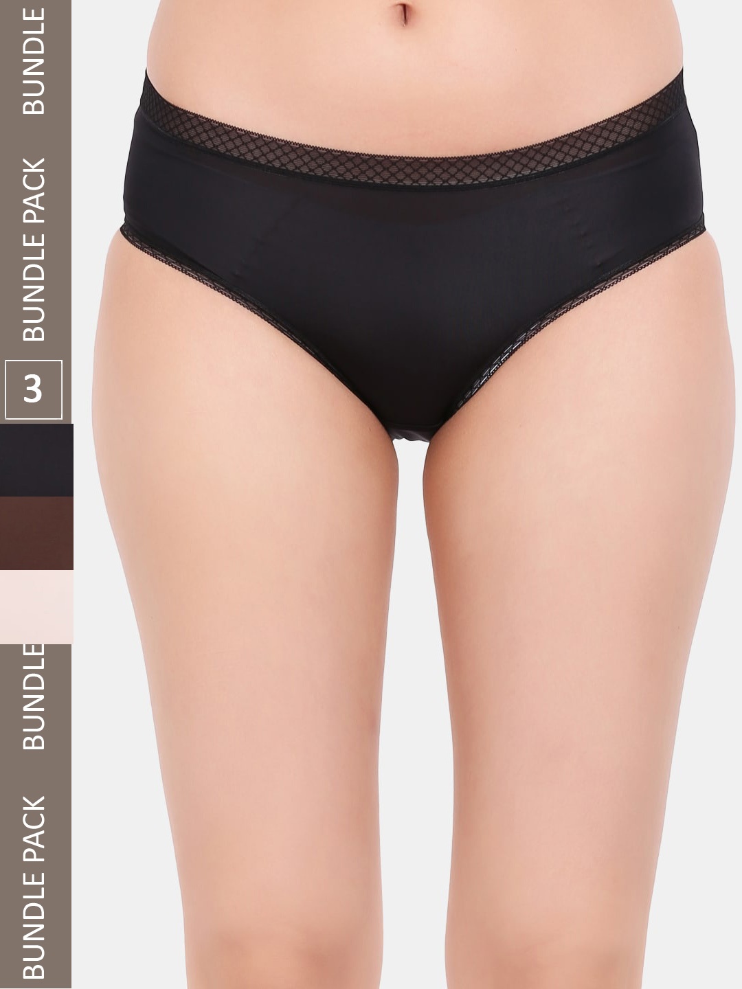 

Amour Secret Women Pack Of 3 Leakproof Hipster Briefs, Black