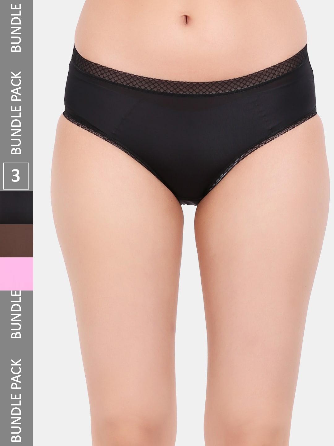 

Amour Secret Women Pack Of 3 Leakproof Hipster Briefs, Black