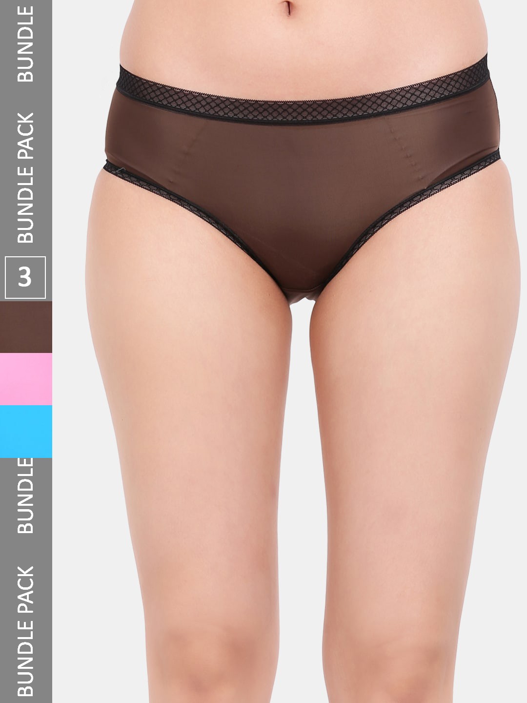 

Amour Secret Women Pack Of 3 Mid Rise Hipster Briefs, Bronze