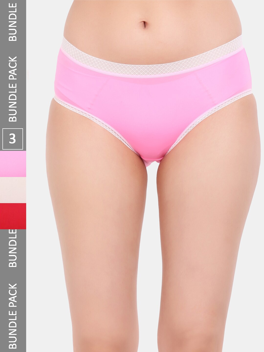 

Amour Secret Women Pack Of 3 Leakproof Hipster Briefs, Pink