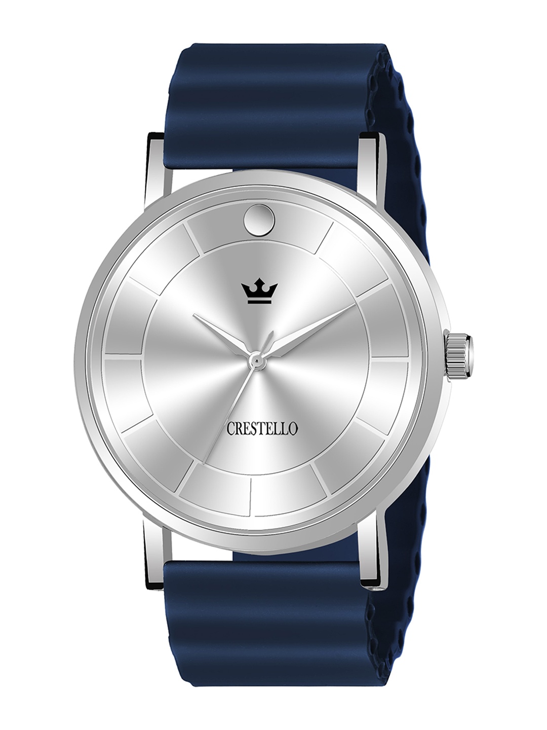 

CRESTELLO Men Grey Brass Dial & Bracelet Style Straps Analogue Multi Function Watch CR-WHT028SLC-BLU, Blue