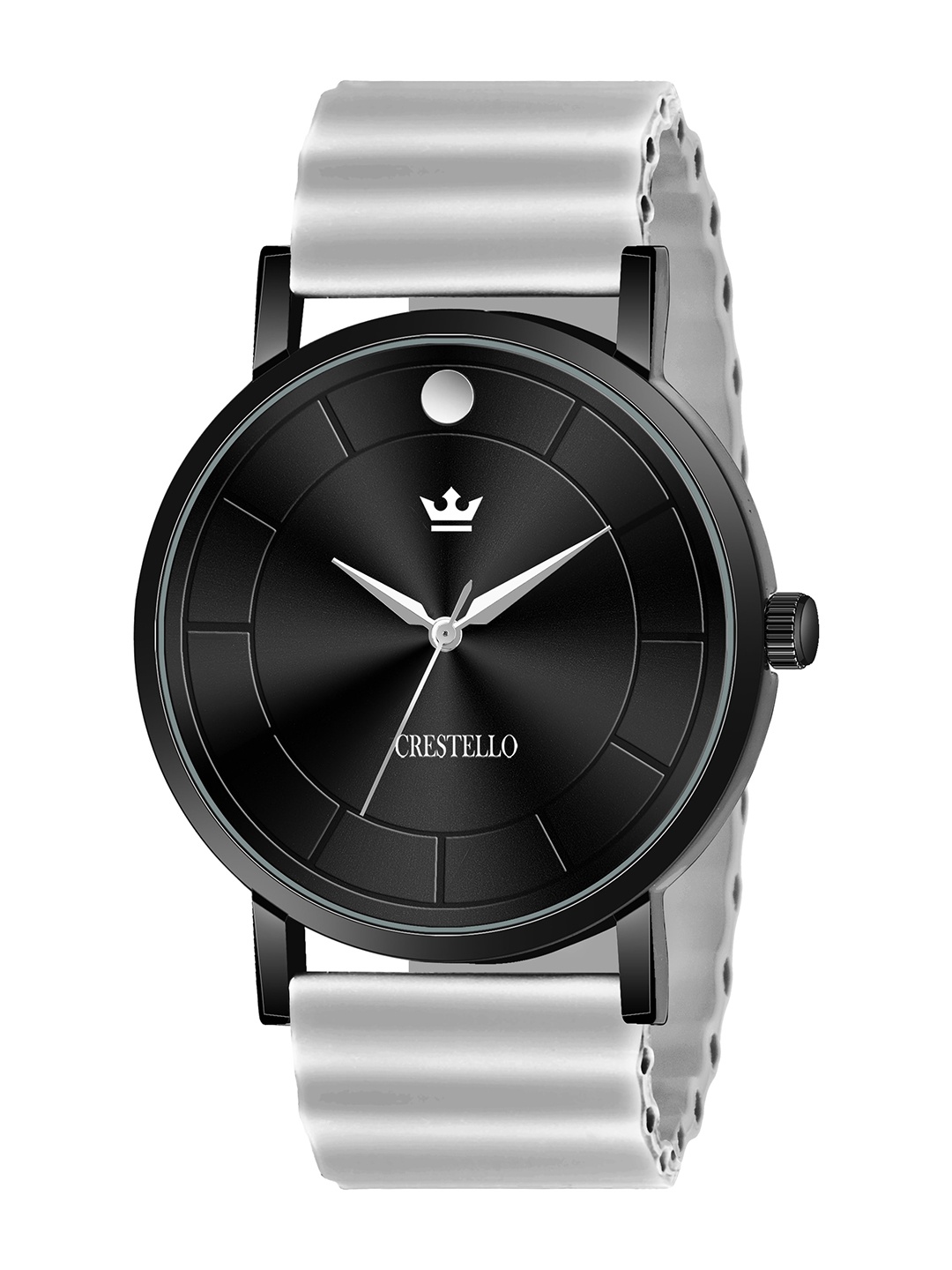 CRESTELLO Men Brass Dial & Straps Analogue Multi Function Watch CR-BLK028SLC-GREY
