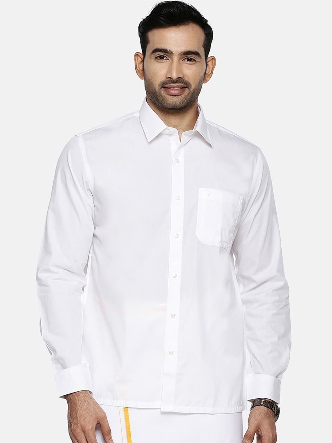 

Ramraj Pure Cotton Casual Shirt, White