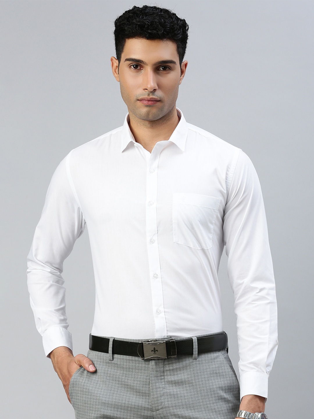 

Ramraj Spread Collar Pure Cotton Casual Shirt, White