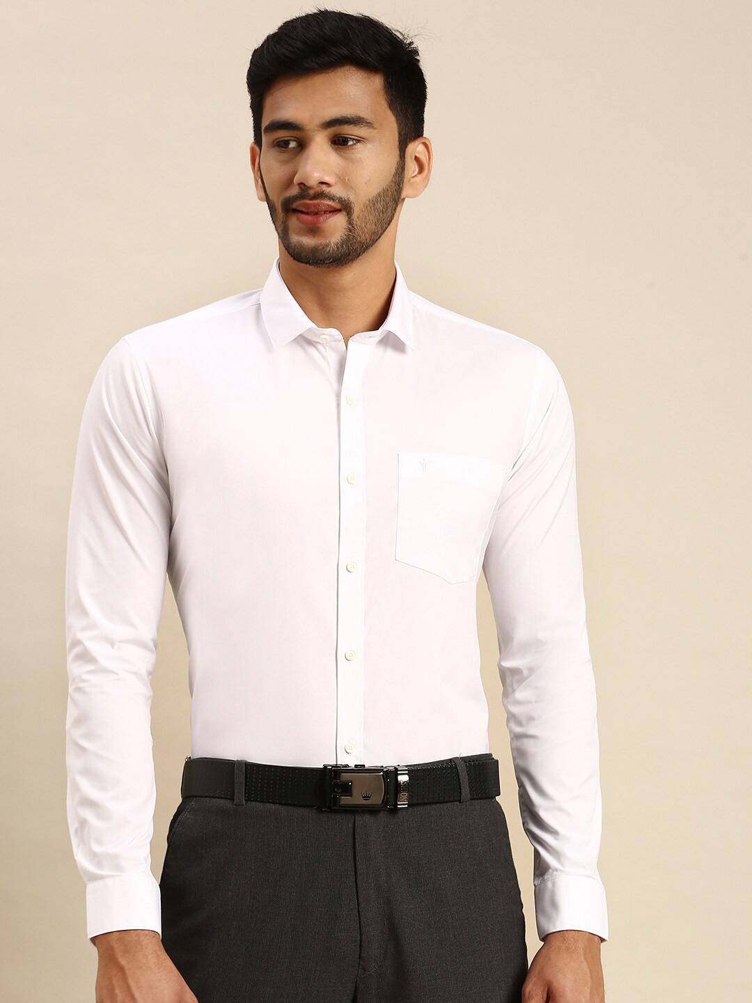 

Ramraj Spread Collar Pure Cotton Formal Shirt, White