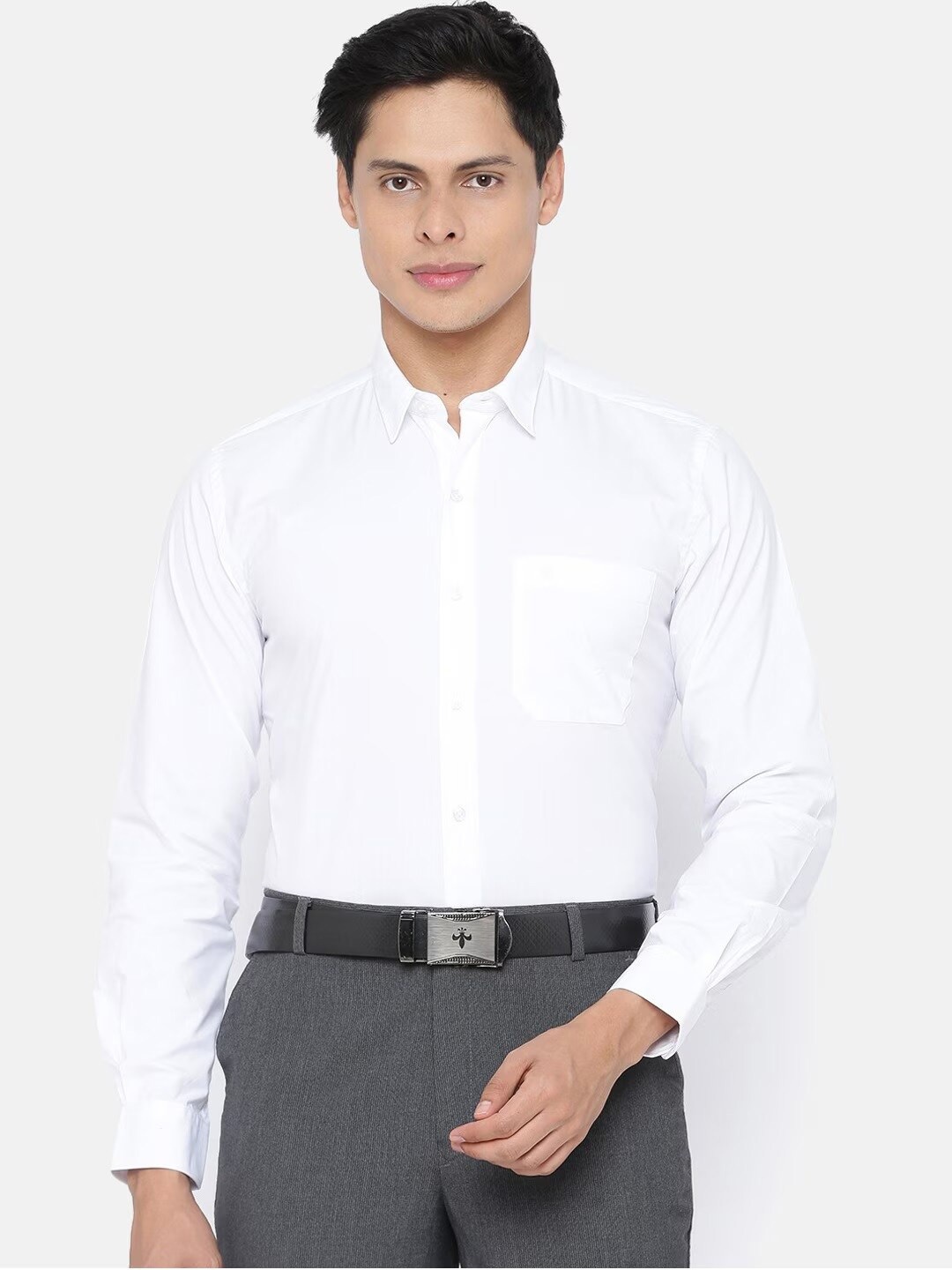 

Ramraj Spread Collar Regular Fit Cotton Formal Shirt, White