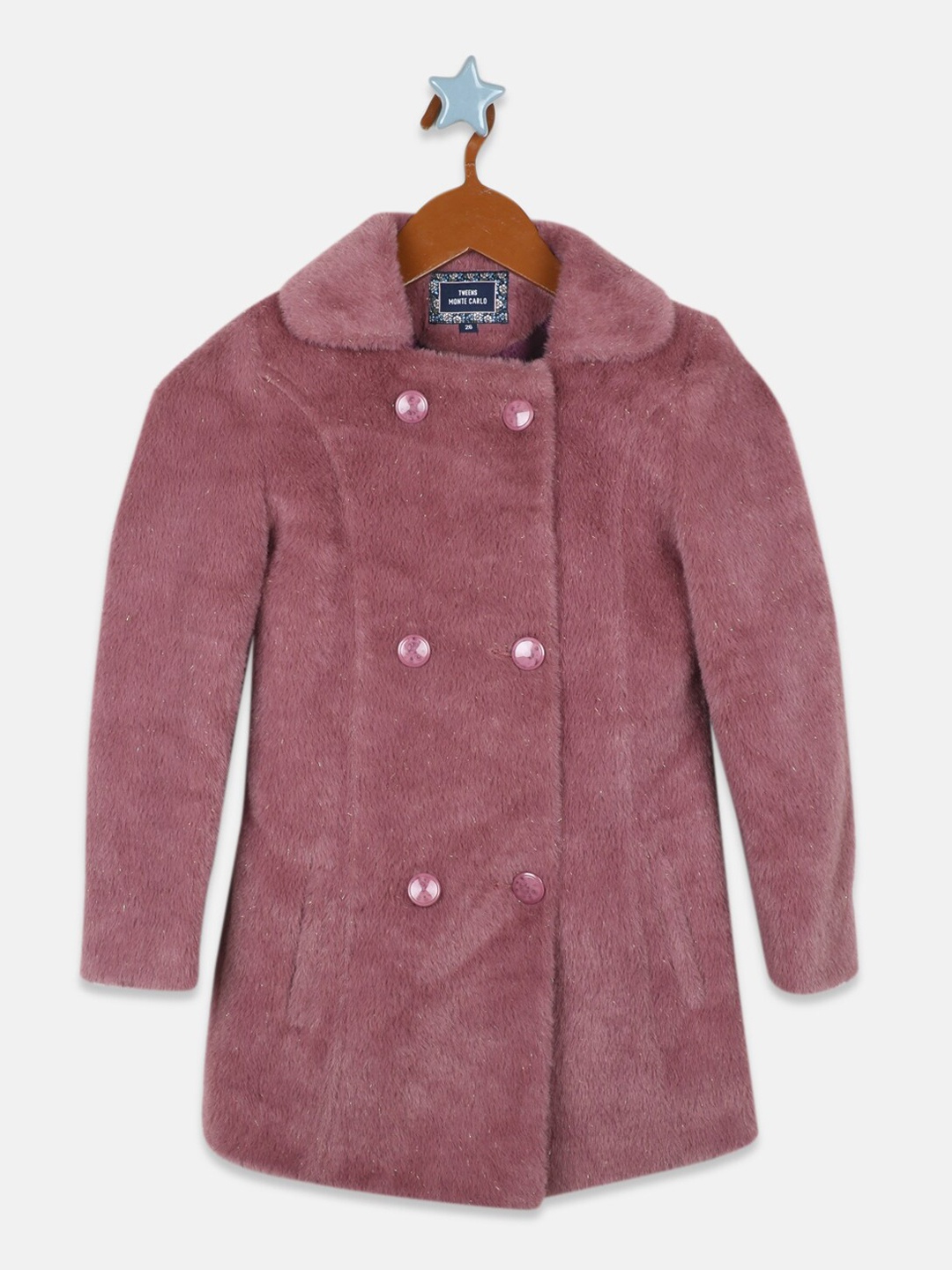 

Monte Carlo Girls Double-Breasted Pea Coat, Purple