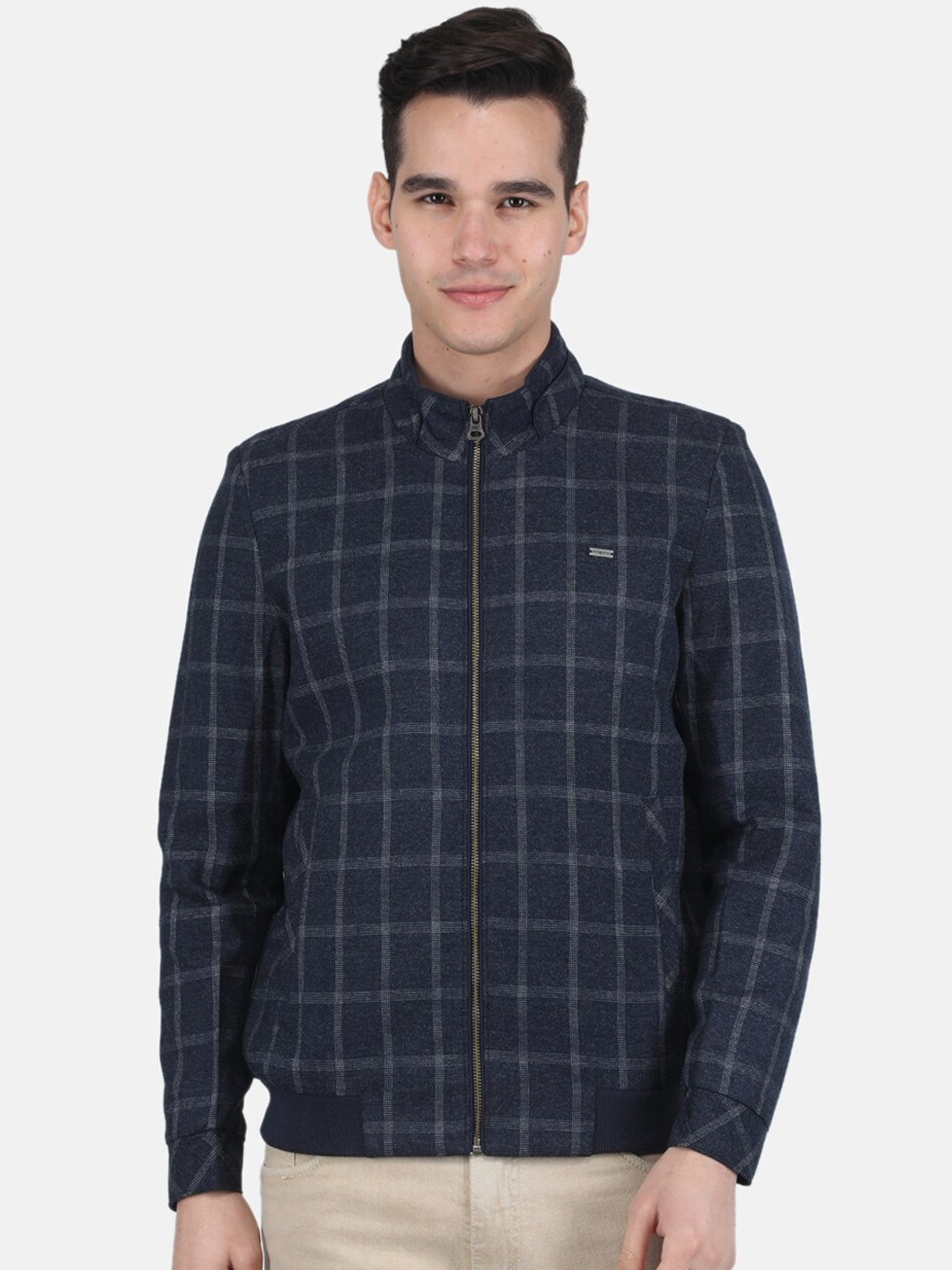 

Monte Carlo Checked Woollen Tailored Jacket, Blue