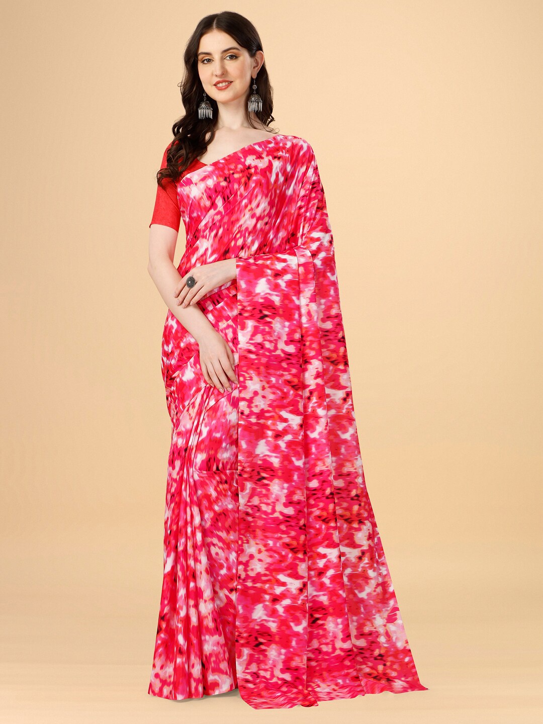 

Dori Abstract Printed Saree, Pink