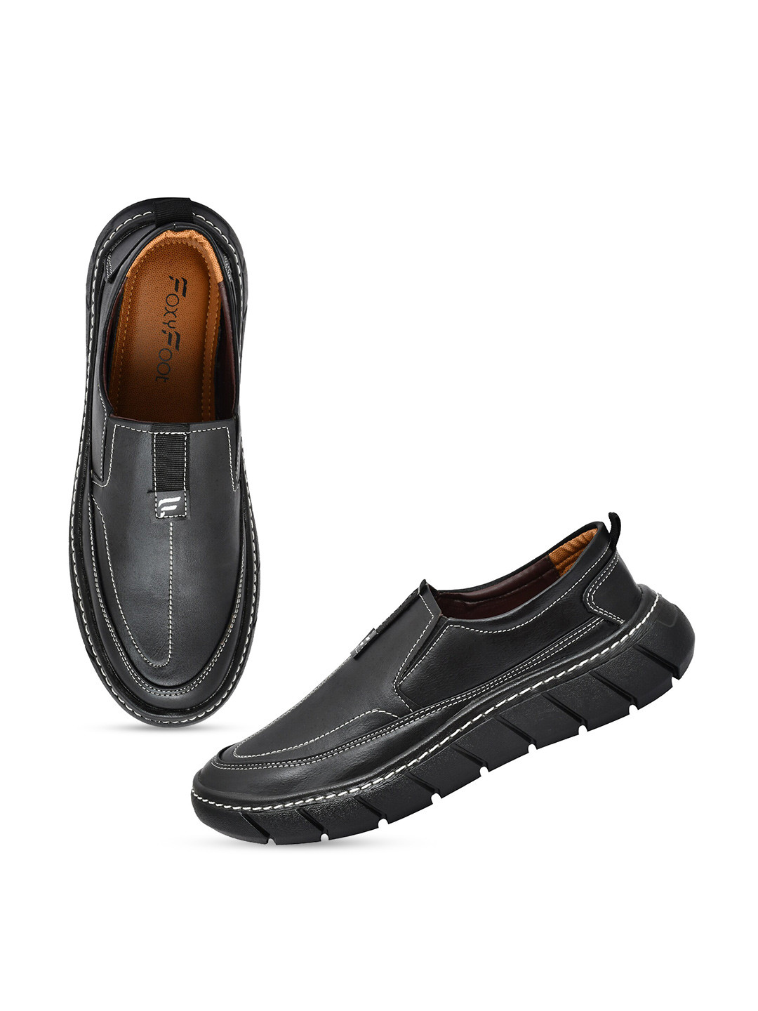 

FOXYFOOT Men Stitch Detail Slip-On Sneakers, Black