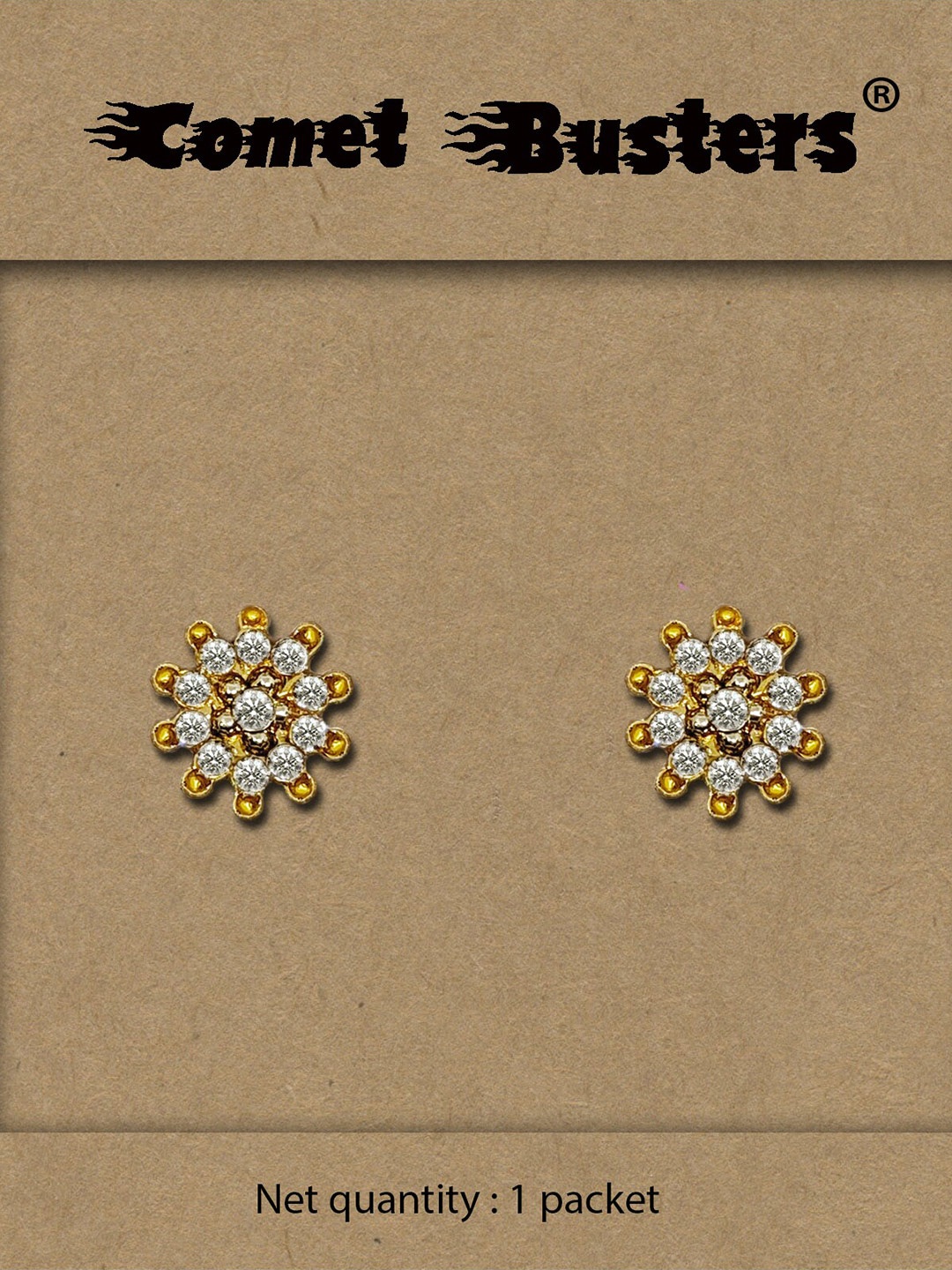 

Comet Busters Non Piercing Ear Stickers Self Adhesive Earring Studs Stick Ons, Gold