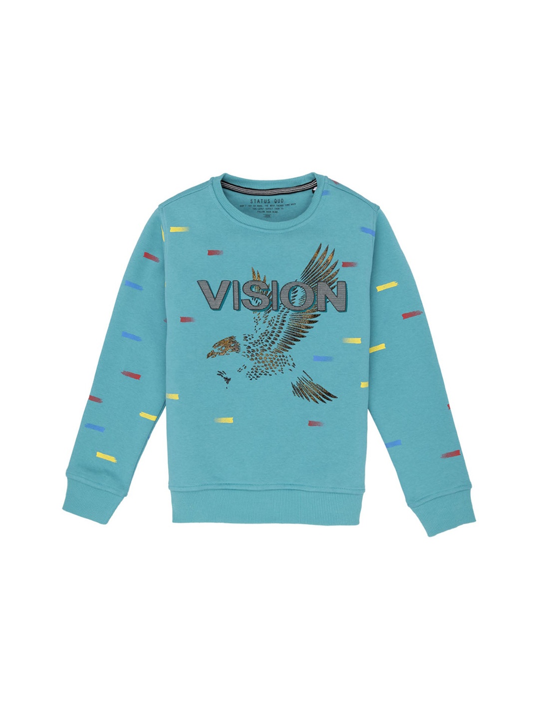 

Status Quo Boys Graphic Printed Cotton Sweatshirt, Blue