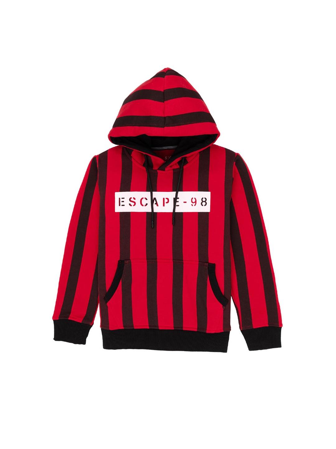 

Status Quo Boys Striped Hooded Cotton Sweatshirt, Red