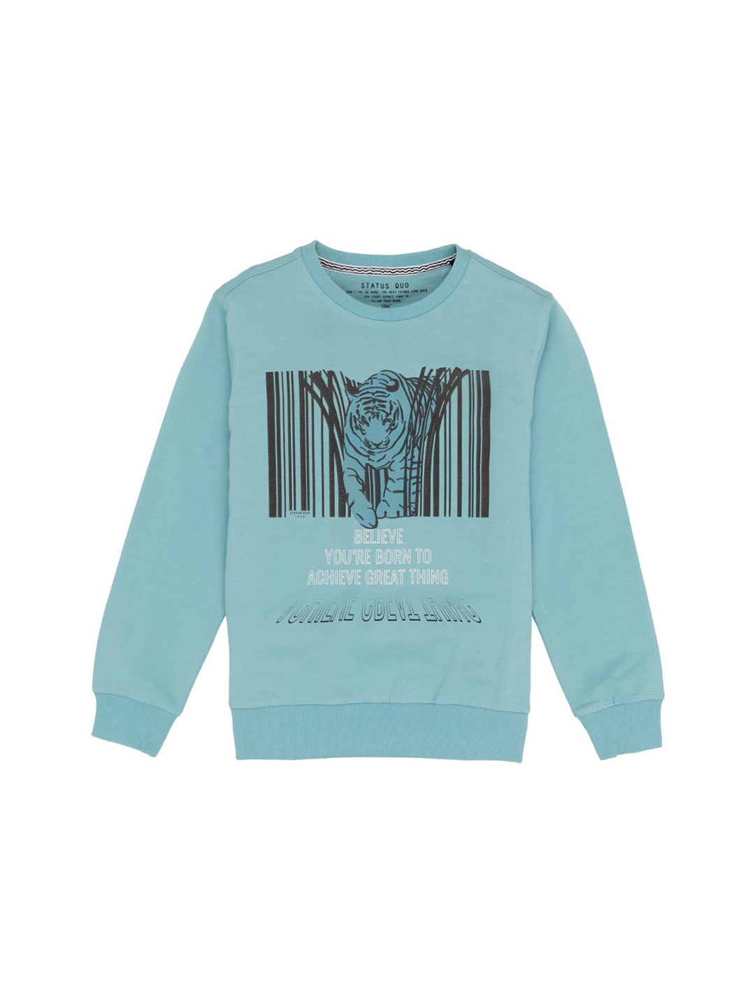 

Status Quo Boys Graphic Printed Cotton Sweatshirt, Blue