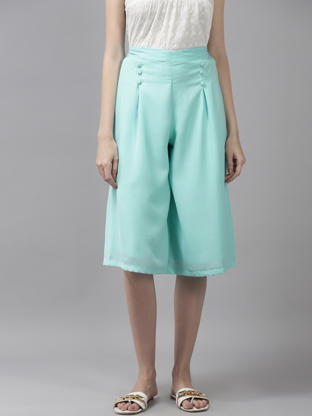 

BAESD Women Cropped Palazzos, Green