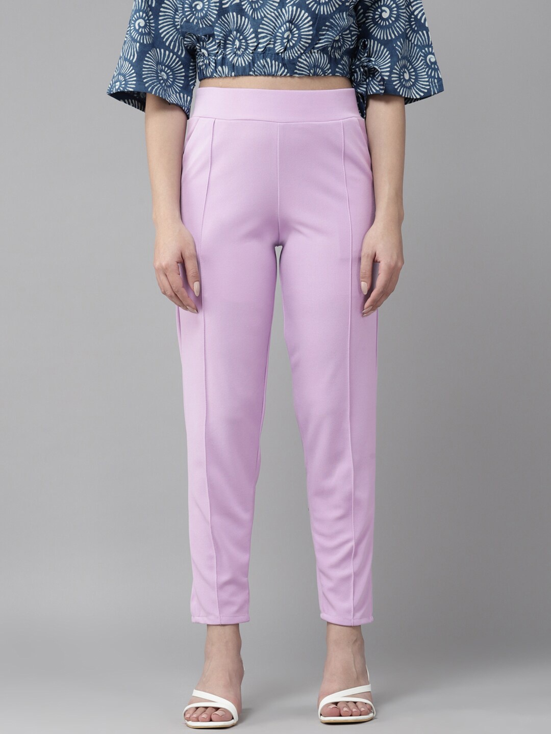 

BAESD Women Cotton Easy Wash Regular Trousers, Purple