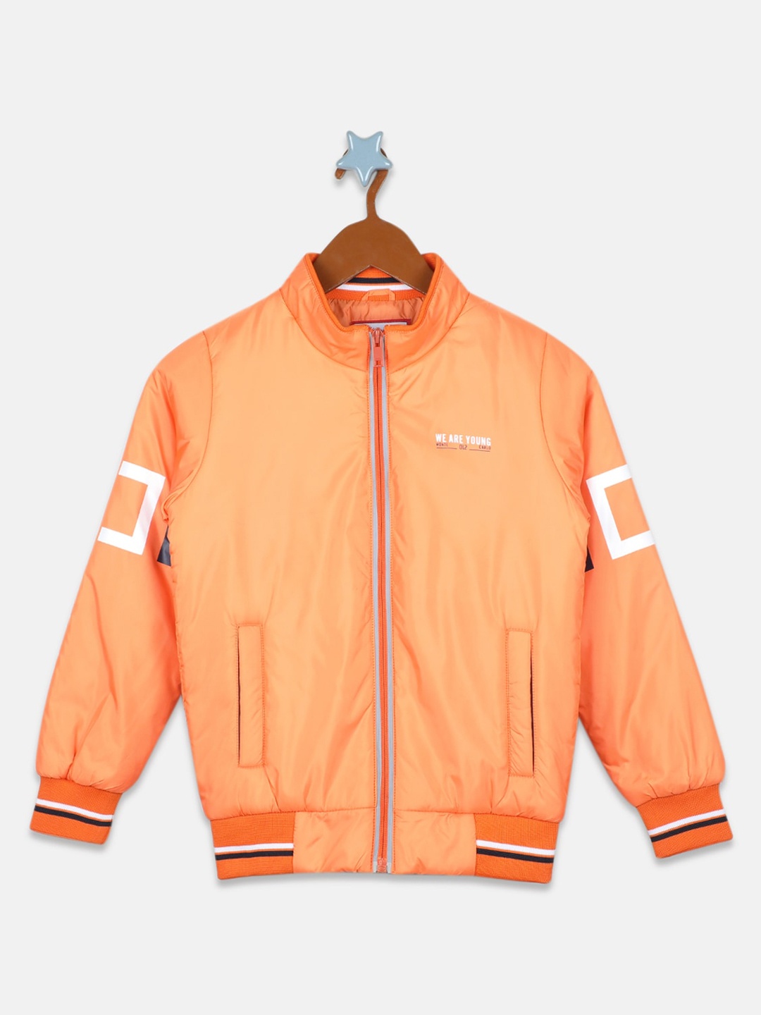 

Monte Carlo Boys Mock Collar Bomber Jacket, Orange