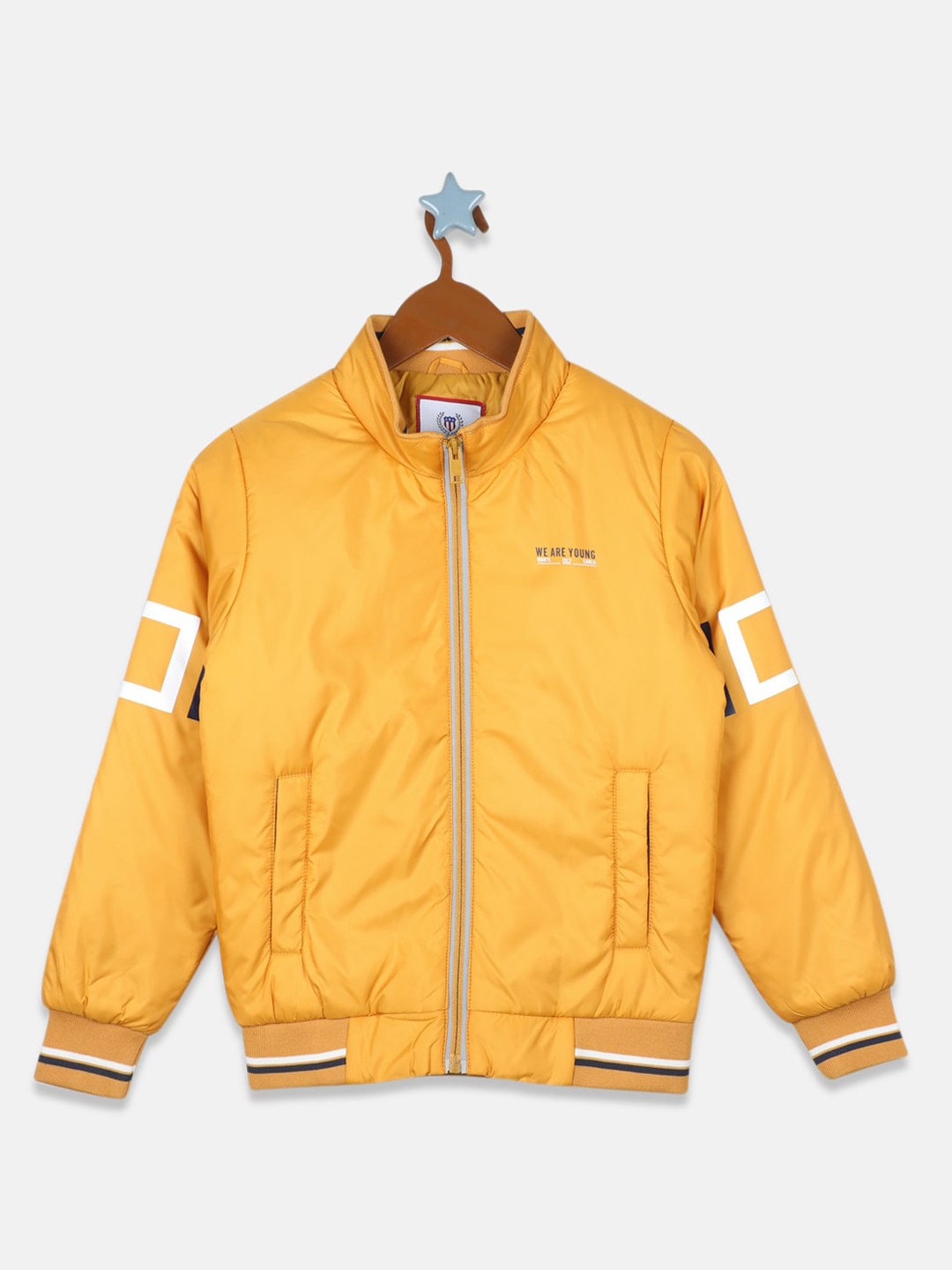 

Monte Carlo Boys Mock Collar Bomber Jacket, Yellow