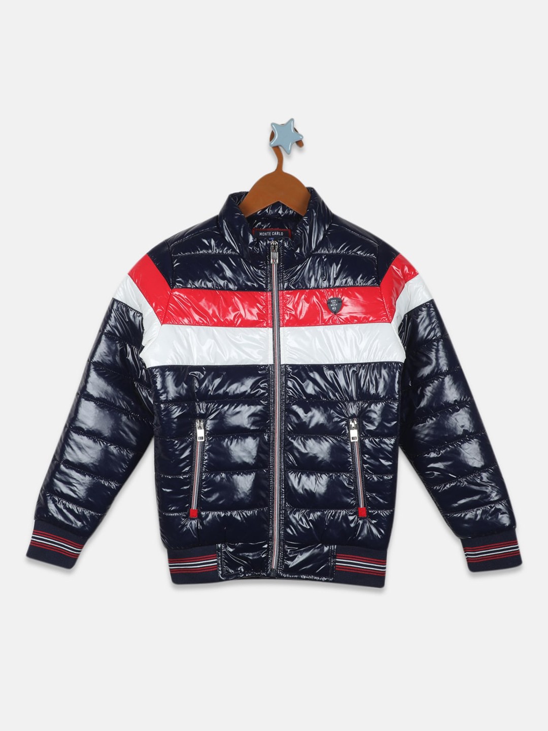 

Monte Carlo Boys Colourblocked Bomber Jacket, Blue