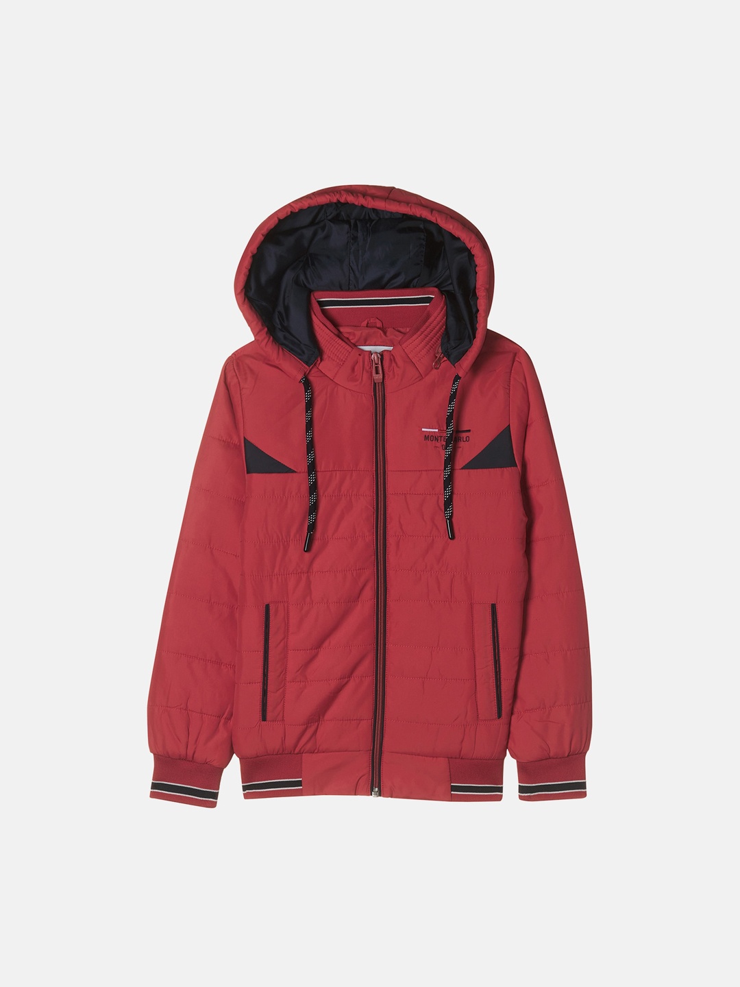 

Monte Carlo Boys Striped Bomber Jacket, Red