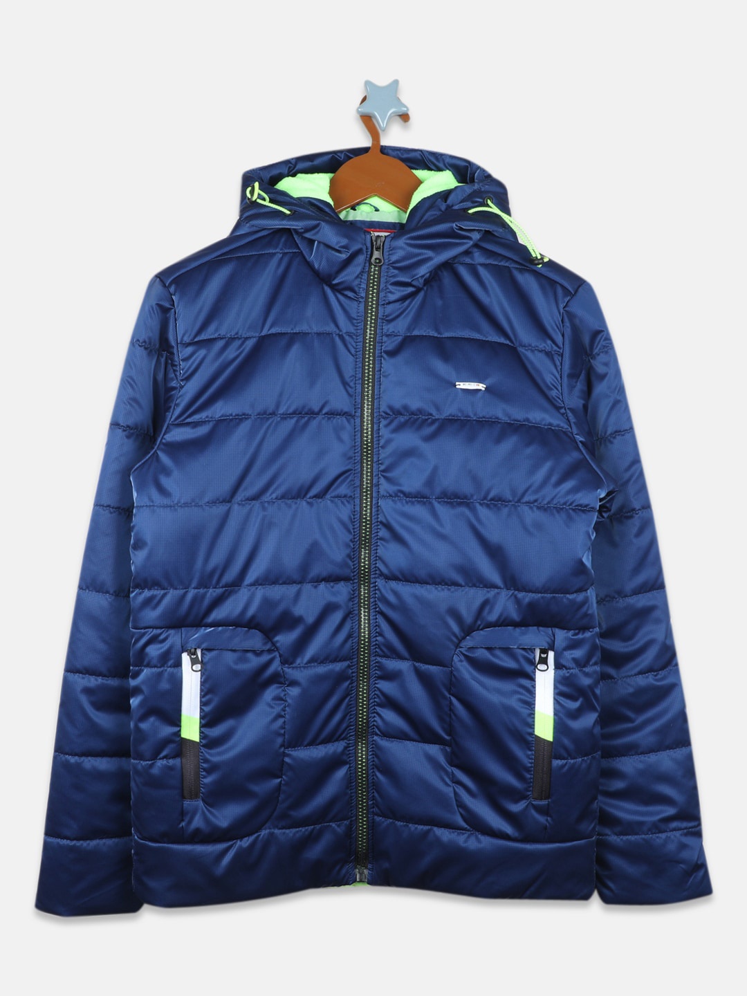 Monte Carlo Boys Hooded Puffer Jacket, Navy blue