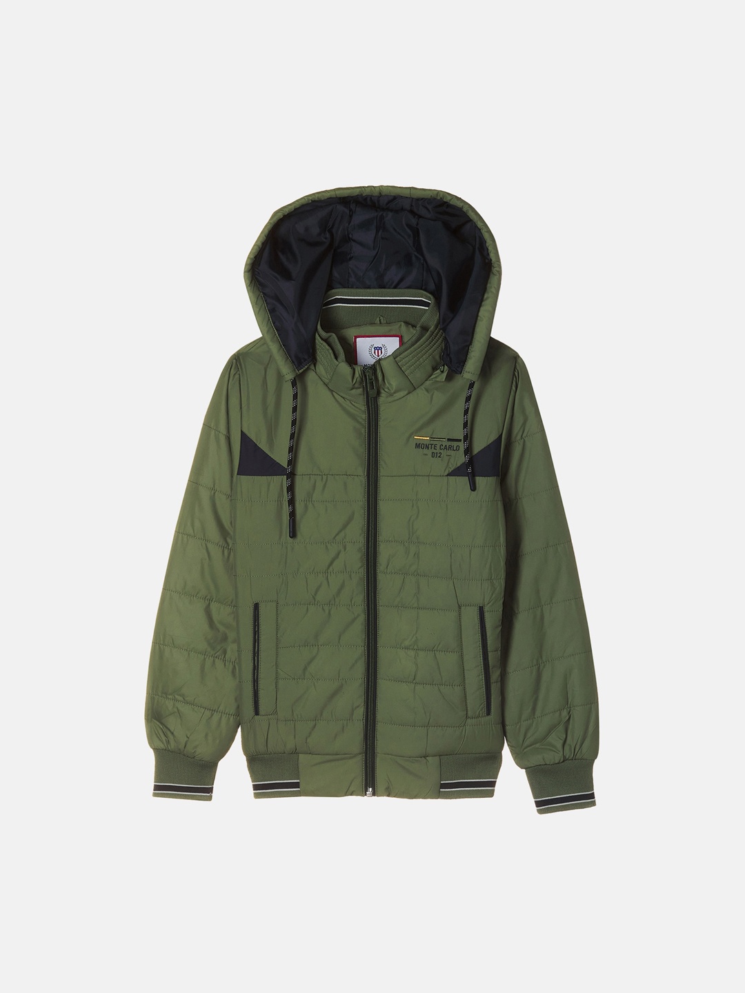 

Monte Carlo Hooded Loon Sleeve Bomber Jacket, Green
