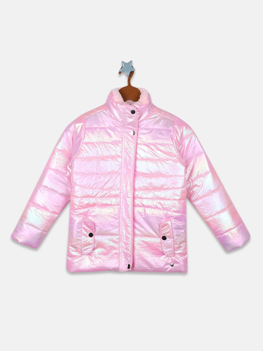 

Monte Carlo Girls Puffer Jacket with Patchwork, Pink