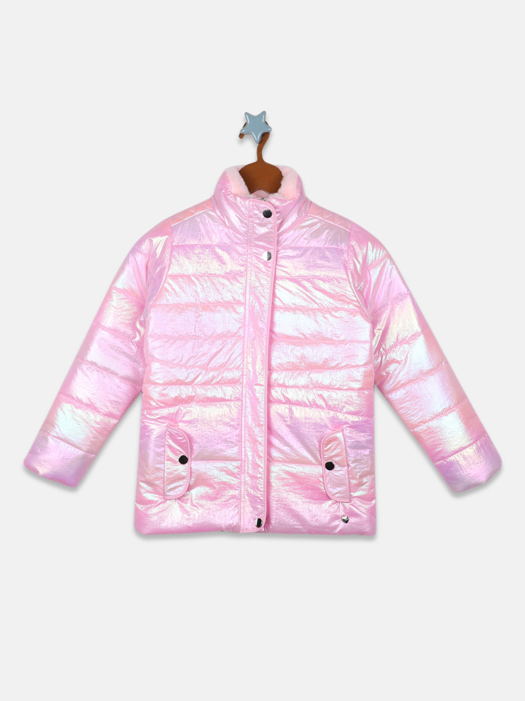 

Monte Carlo Girls Puffer Jacket With Patchwork, Pink