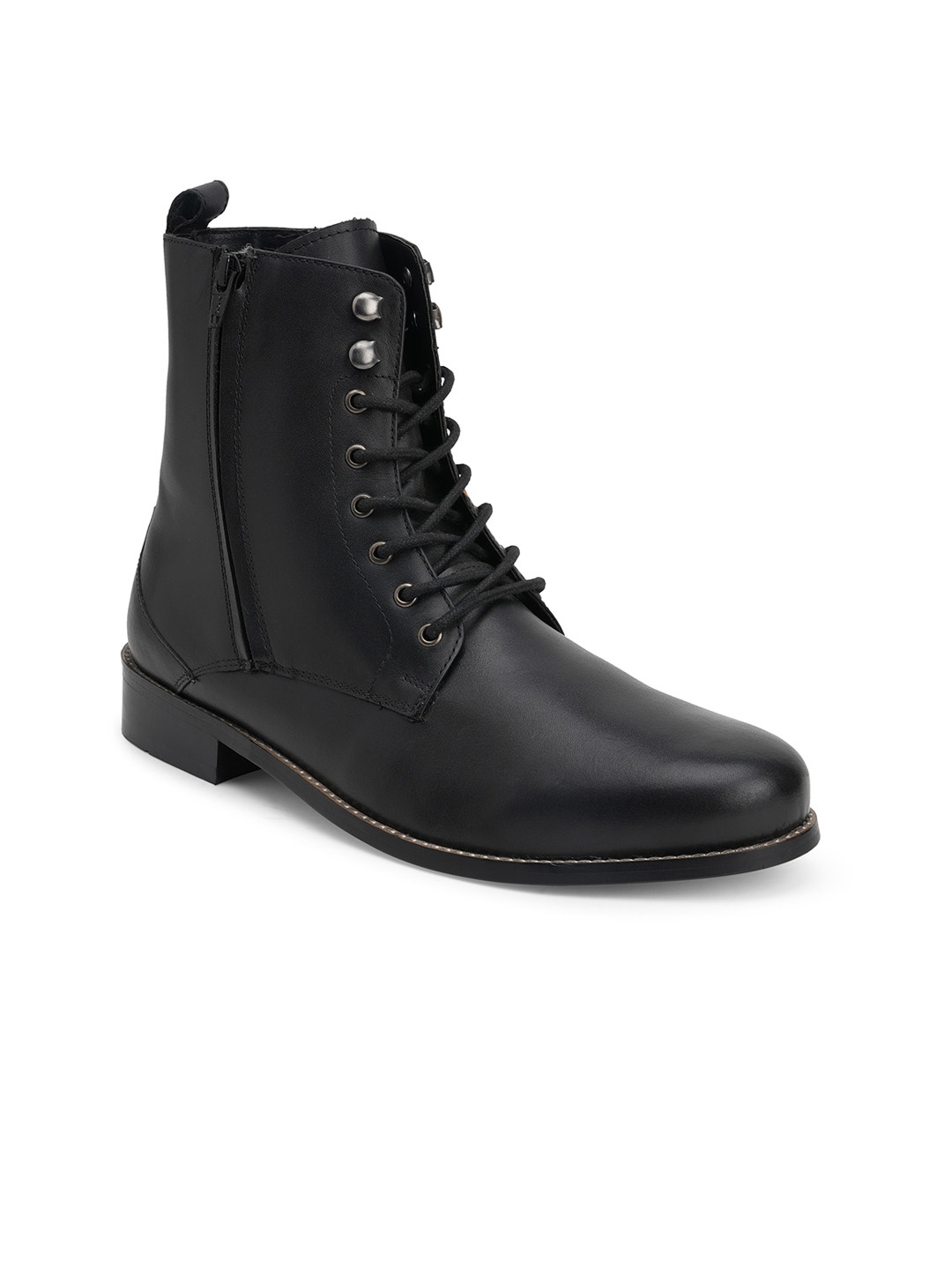 

HATS OFF ACCESSORIES Men Mid-Top Leather Regular Boots, Black