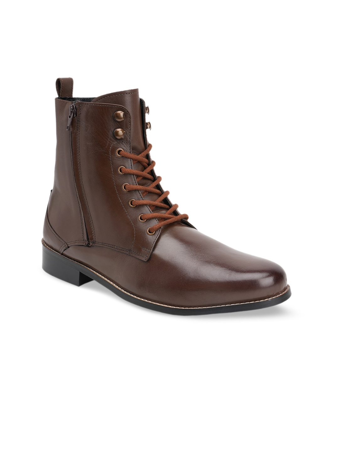 HATS OFF ACCESSORIES Men Mid-Top Leather Regular Boots, Brown