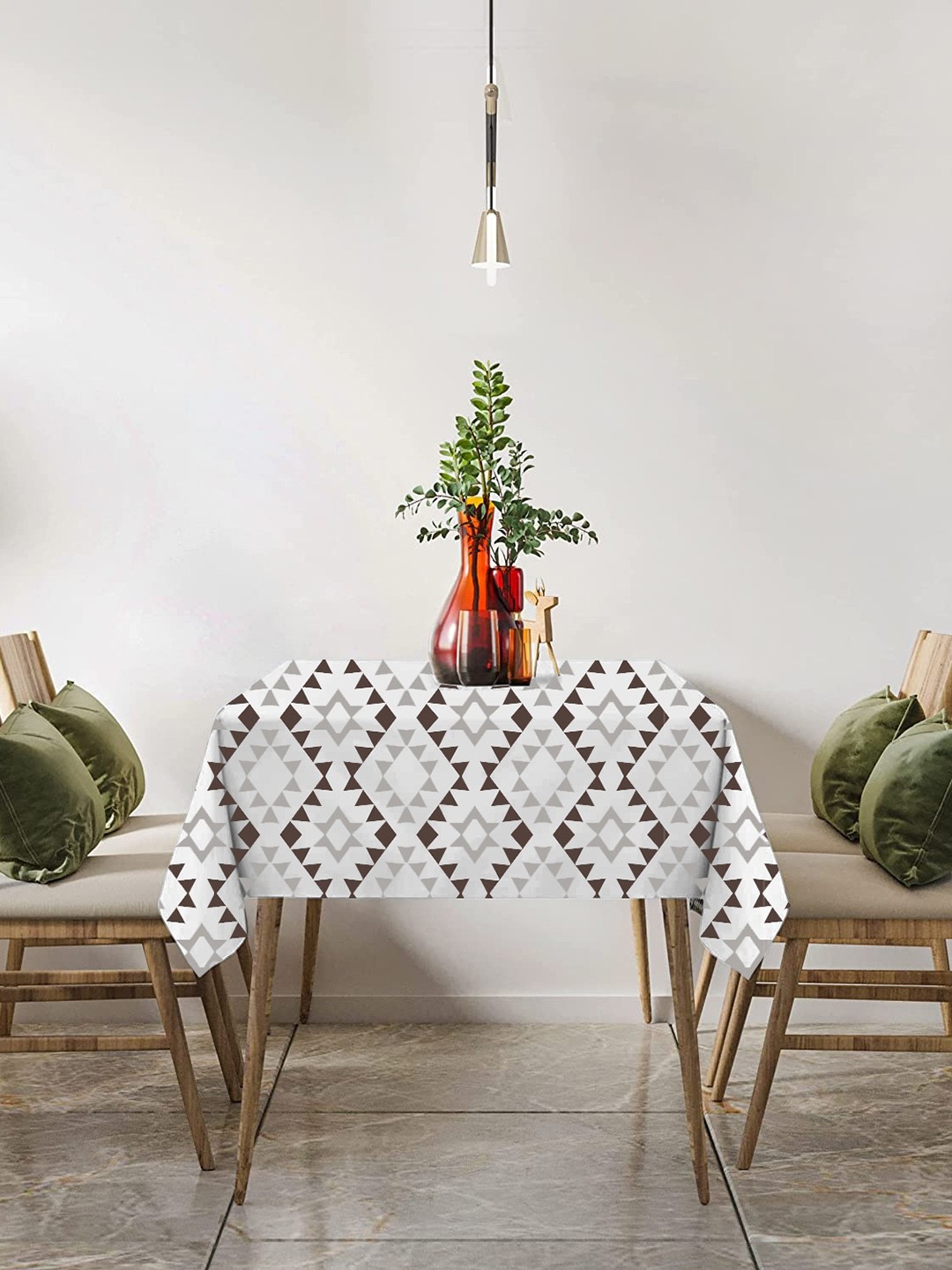 

Lushomes Beige & Coffee Brown Printed Rectangle Table Cover