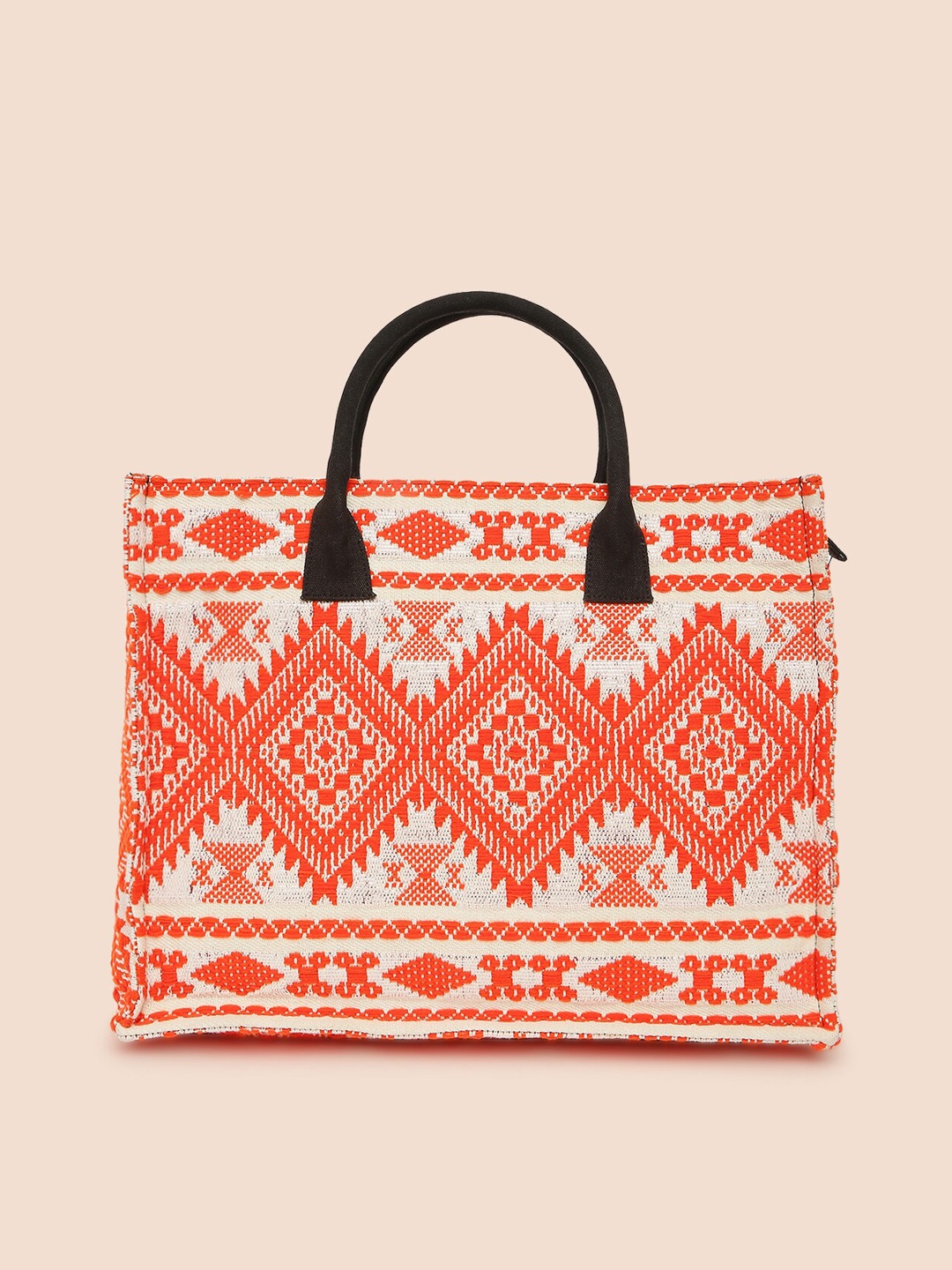 

Anouk Ethnic Motifs Printed Shopper Tote Bag, Orange