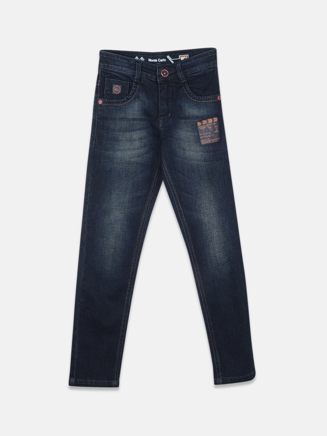 

Monte Carlo Boys Slim Fit Clean Look Light Fade Jeans, Navy blue