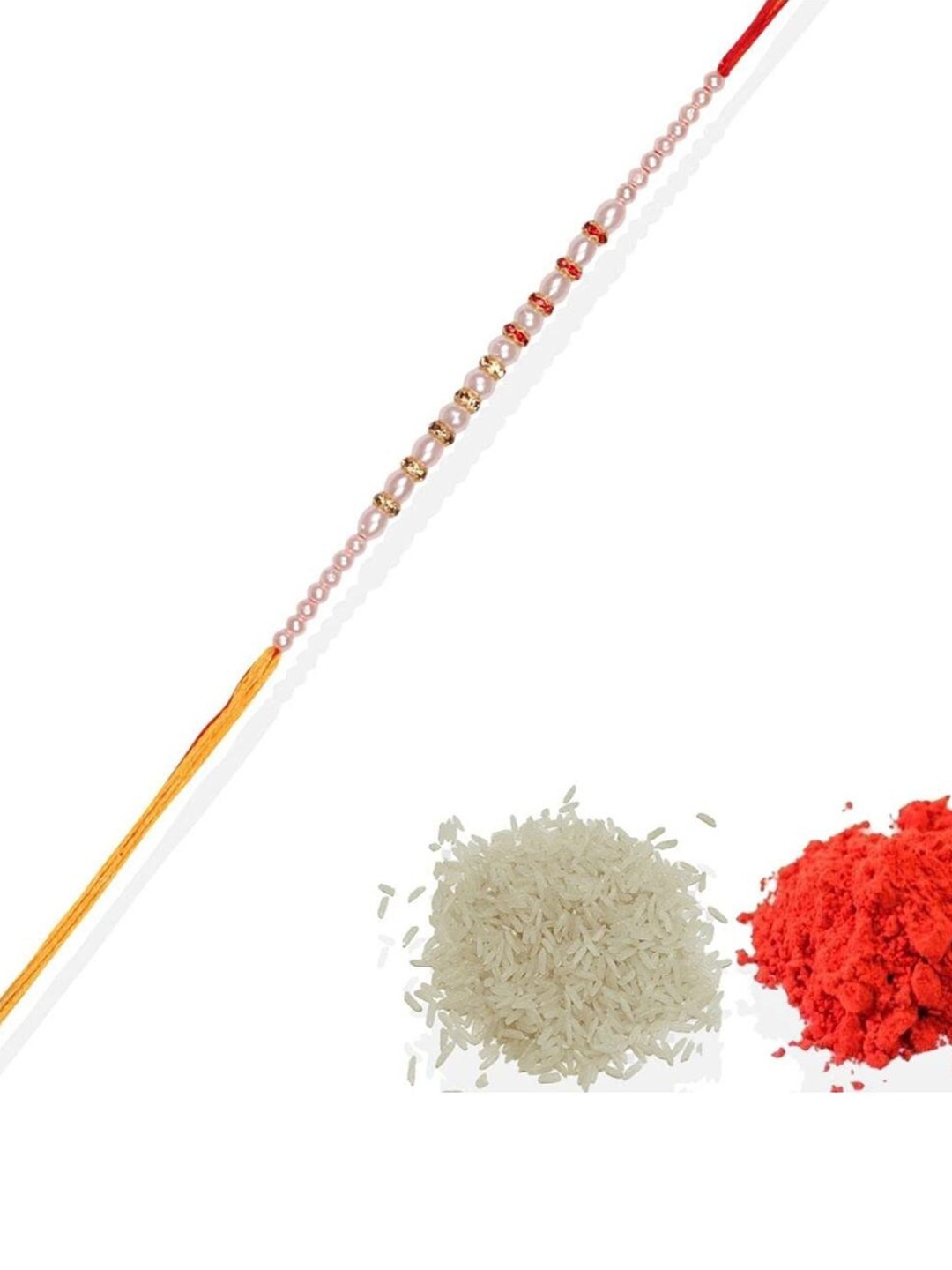

AccessHer Set Of 6 Beaded Rakhi, Gold