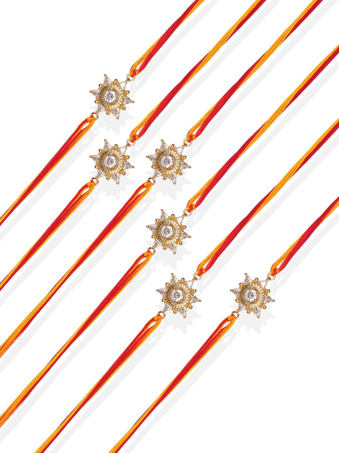 

AccessHer Set Of 6 Deity Rakhi Sets, Gold