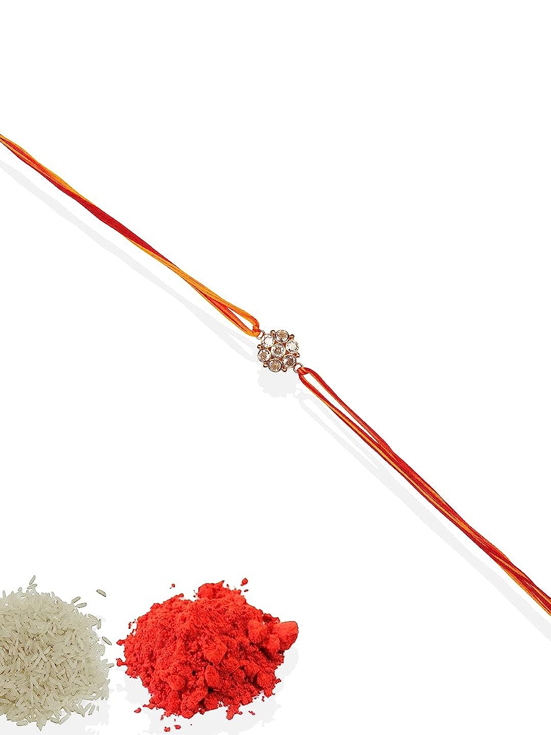 

AccessHer Set Of 6 Rhinestones-Studded Rakhi, Gold