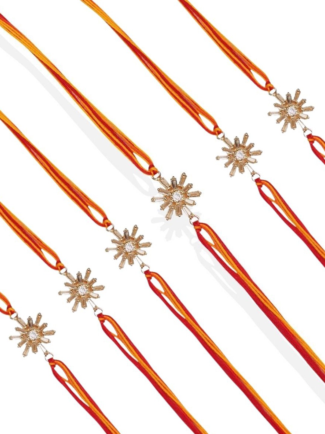 

AccessHer Set Of 6 Rhinestone-Studded Rakhis, Gold