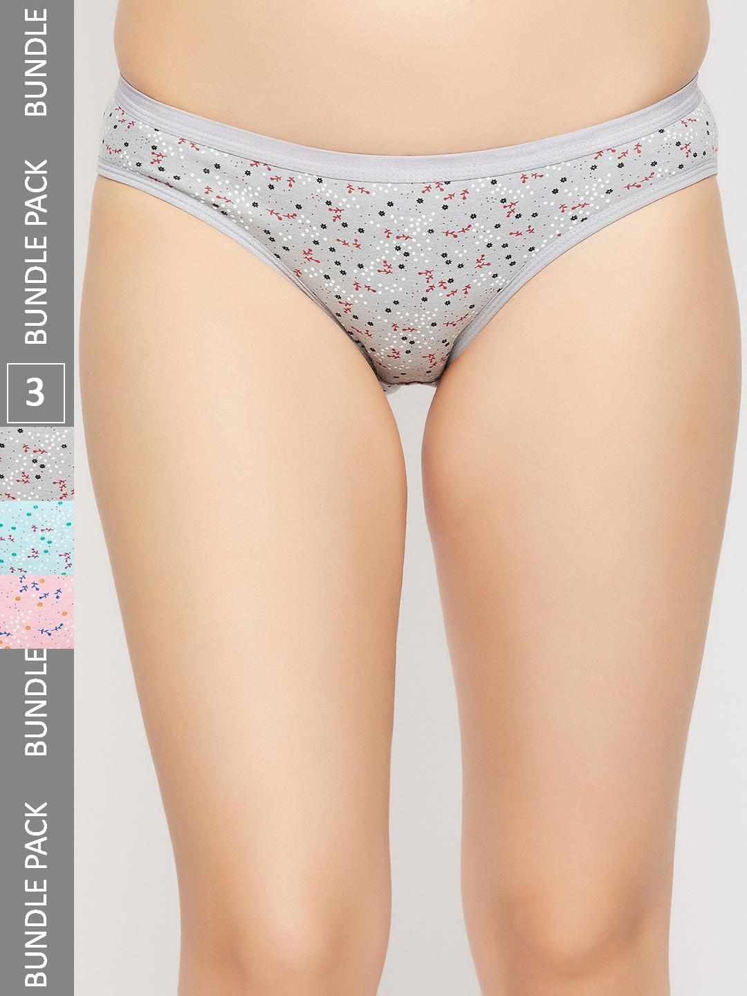 

Curves By ZeroKaata Women Plus Size Pack Of 3 Assorted Antimicrobial Basic Briefs