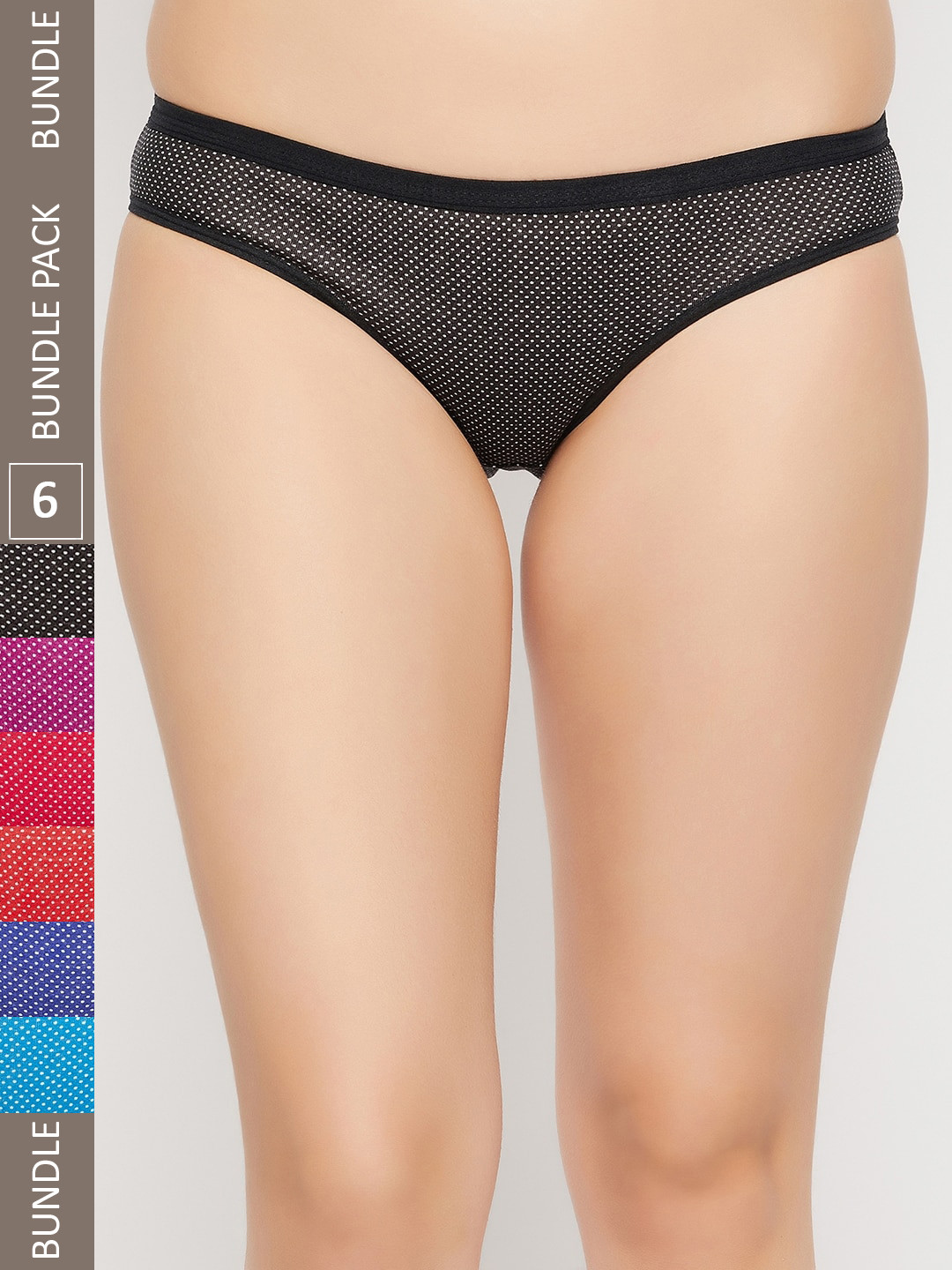 

Curves By ZeroKaata Plus Size Pack Of 6 Assorted Printed Cotton Briefs CZMLPO6CHNPTY23