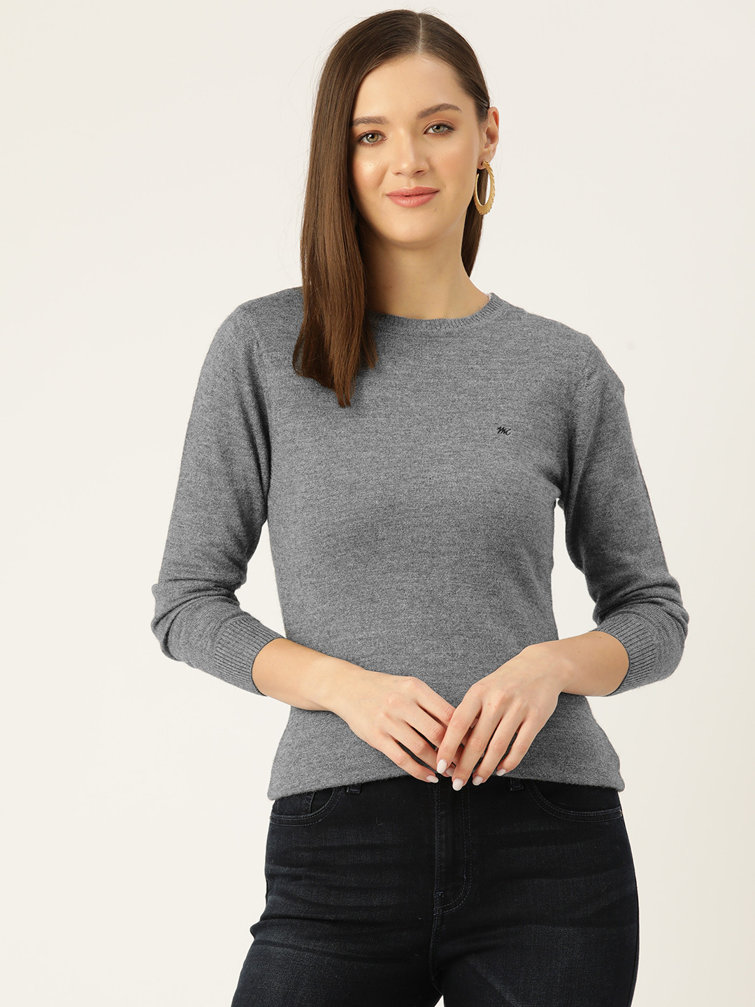 

Monte Carlo Fine Knit Winter Top, Grey melange