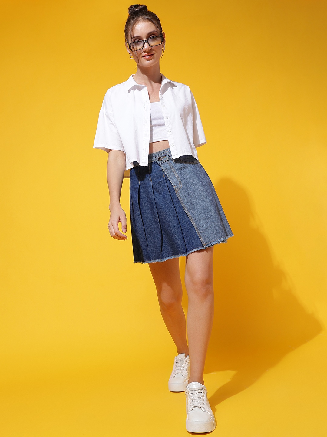 

Belliskey Above Knee Denim Skirt, Blue