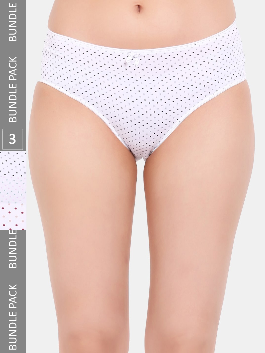 

Amour Secret Women Pack Of 3 Printed Cotton Hipster Briefs, White
