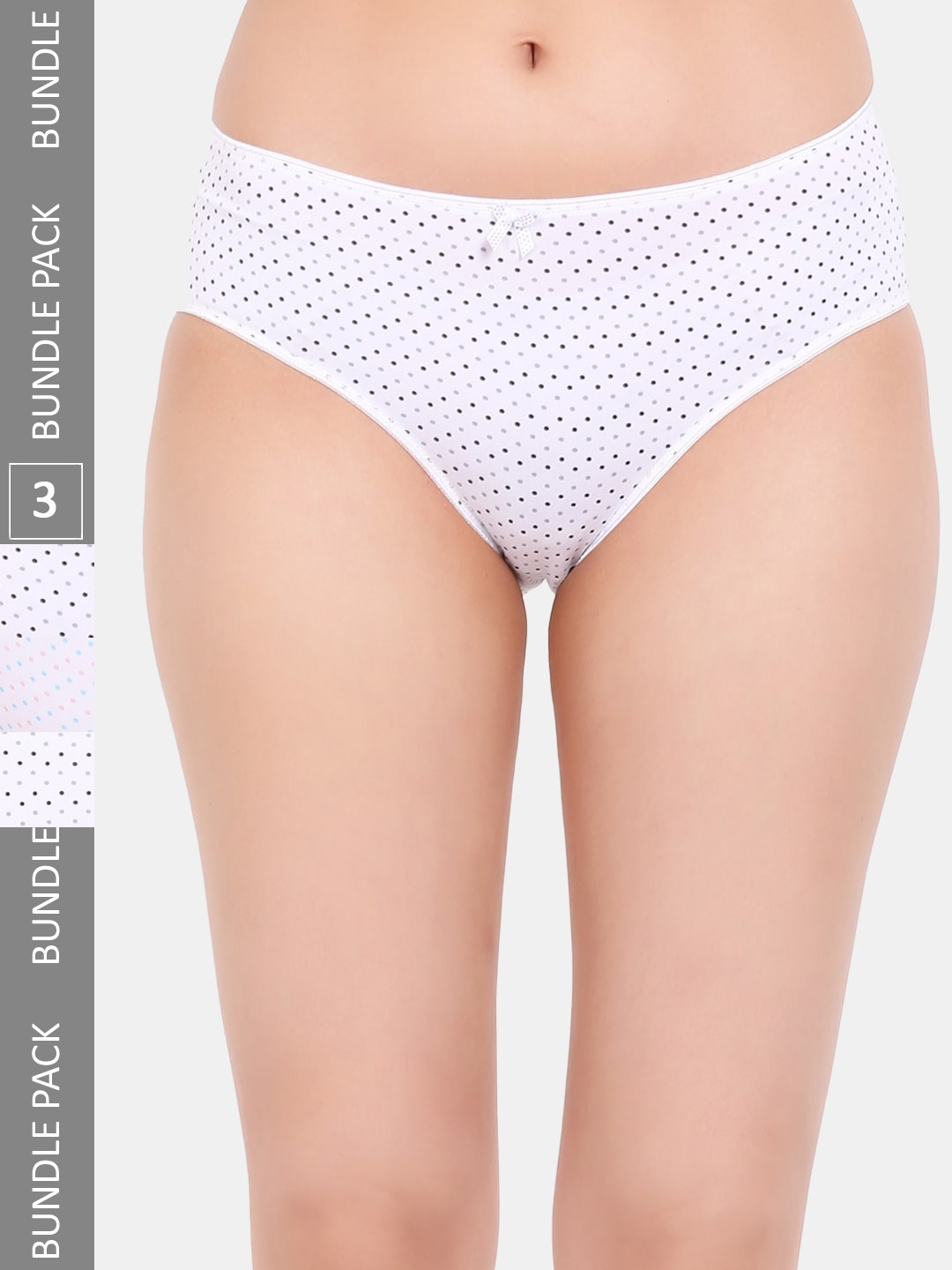 

Amour Secret Pack Of 3 Printed Mid-Rise Leak-Proof Hipster Briefs, White