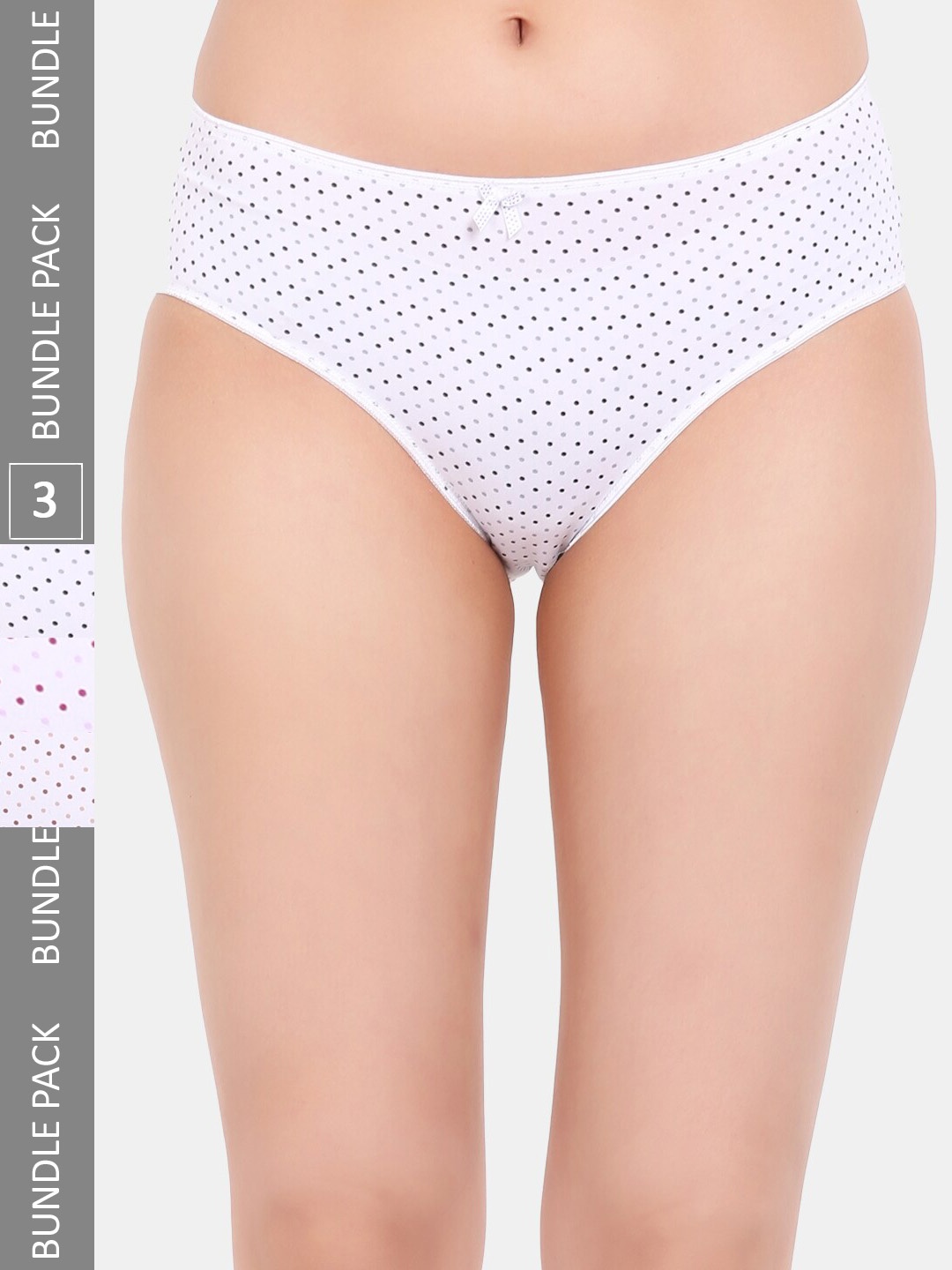 

Amour Secret Pack Of 3 Geometric Printed Mid-Rise Cotton Hipster Briefs, White